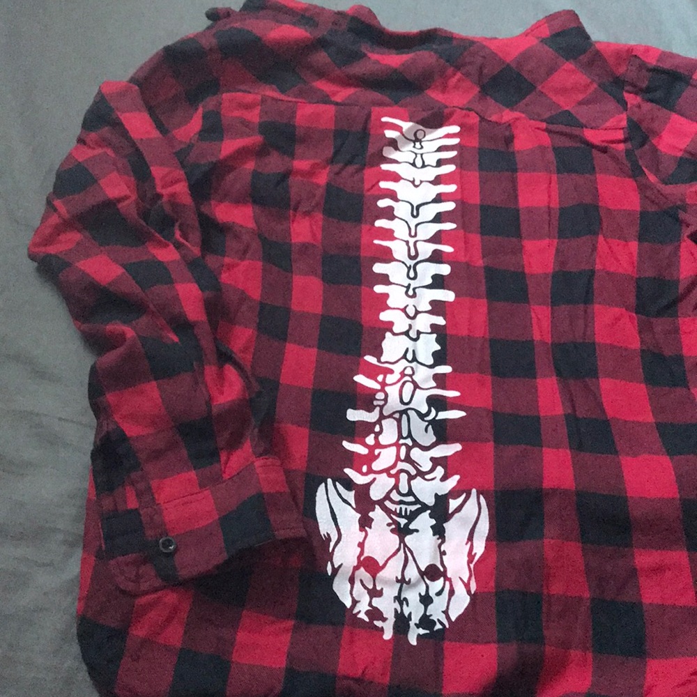 Spine bone skeleton flannel